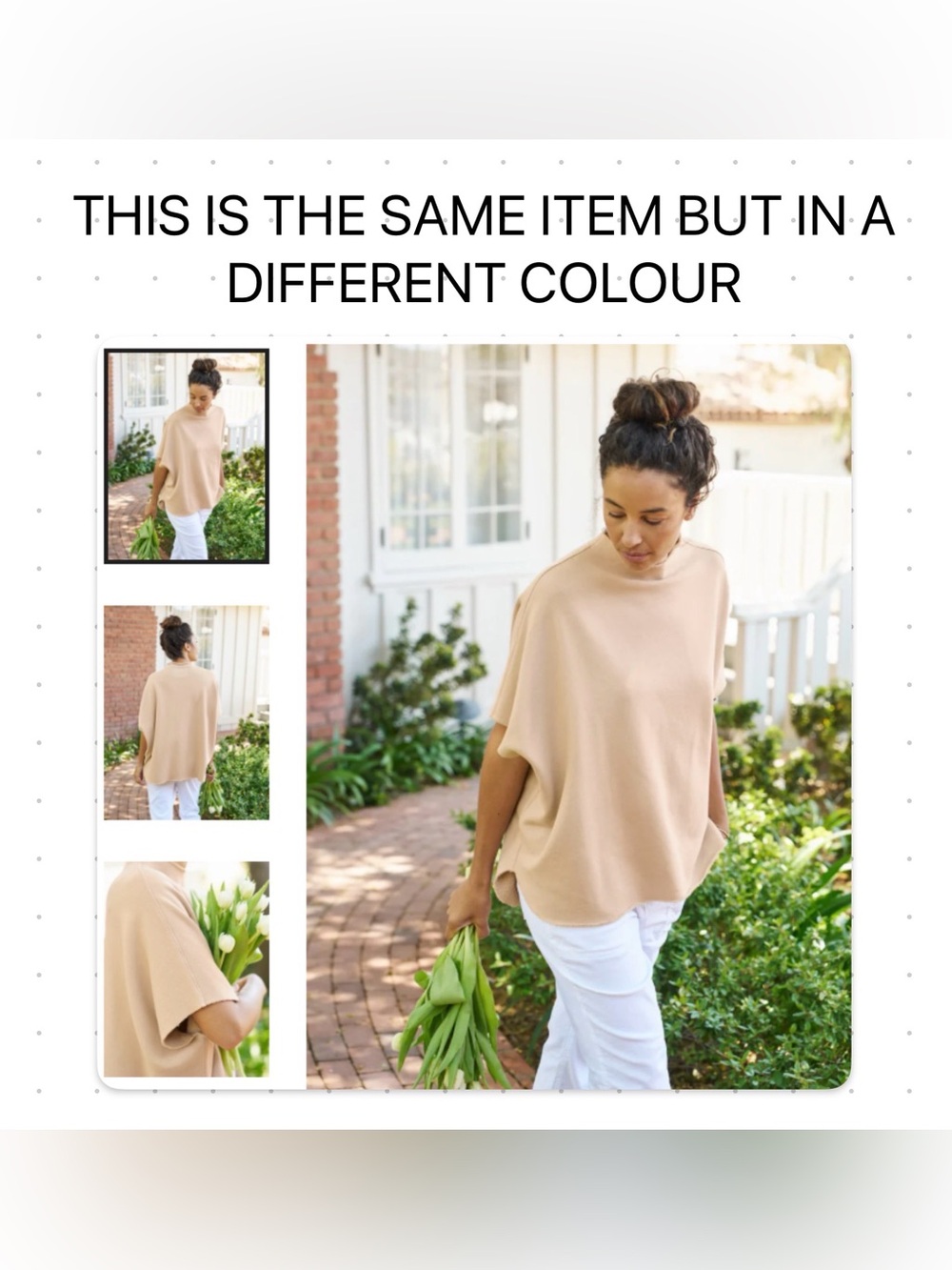 Frank & Eileen AUDREY O/S Roomy Funnel Neck Caplet in a Mushroom